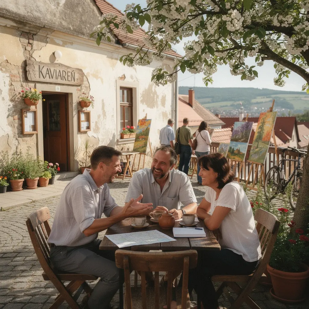 Map highlighting circular driving paths throughout Slovakia's picturesque landscapes.